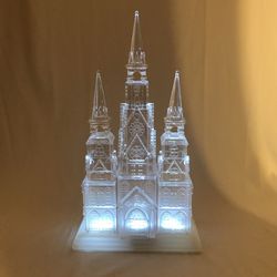 17" Icy Crystal Decorative Religious Illuminated Large Cathedral Figurine
