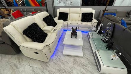 Loveseat Reclinable Con Luces