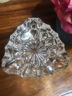 Vintage 24% Lead Crystal Ashtray 5"