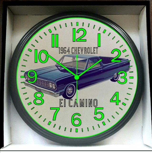 1964 Chevy Chevrolet El Camino Glow In The Dark Wall Clock New!