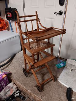 Antique High Chair / Stroller 1880 Ton1890