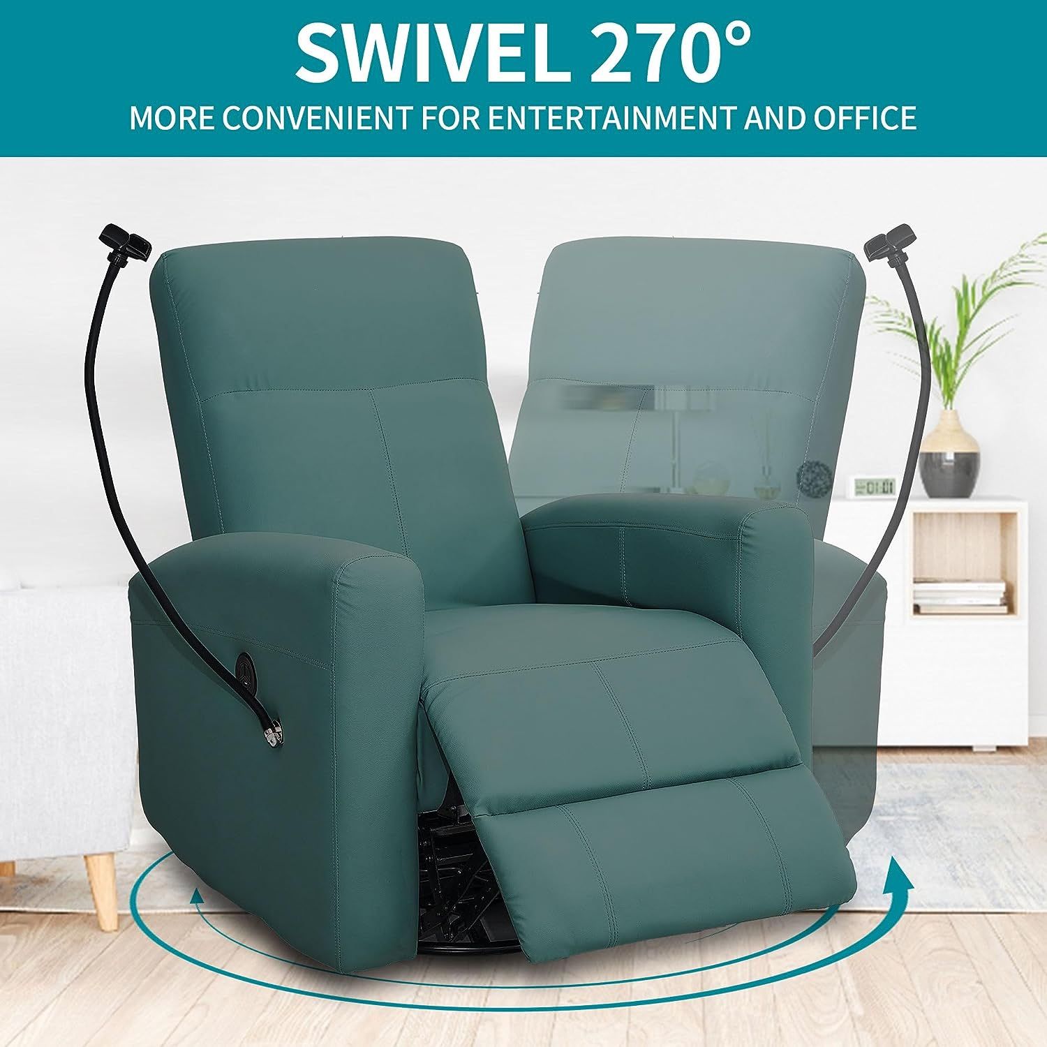 Power Swivel Rocker Recliner, Nursery Glider Recliner with USB Ports