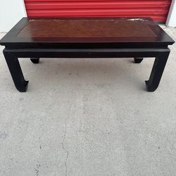 Solid Wood Coffee Table - Heavy, Sturdy, Decorative Top