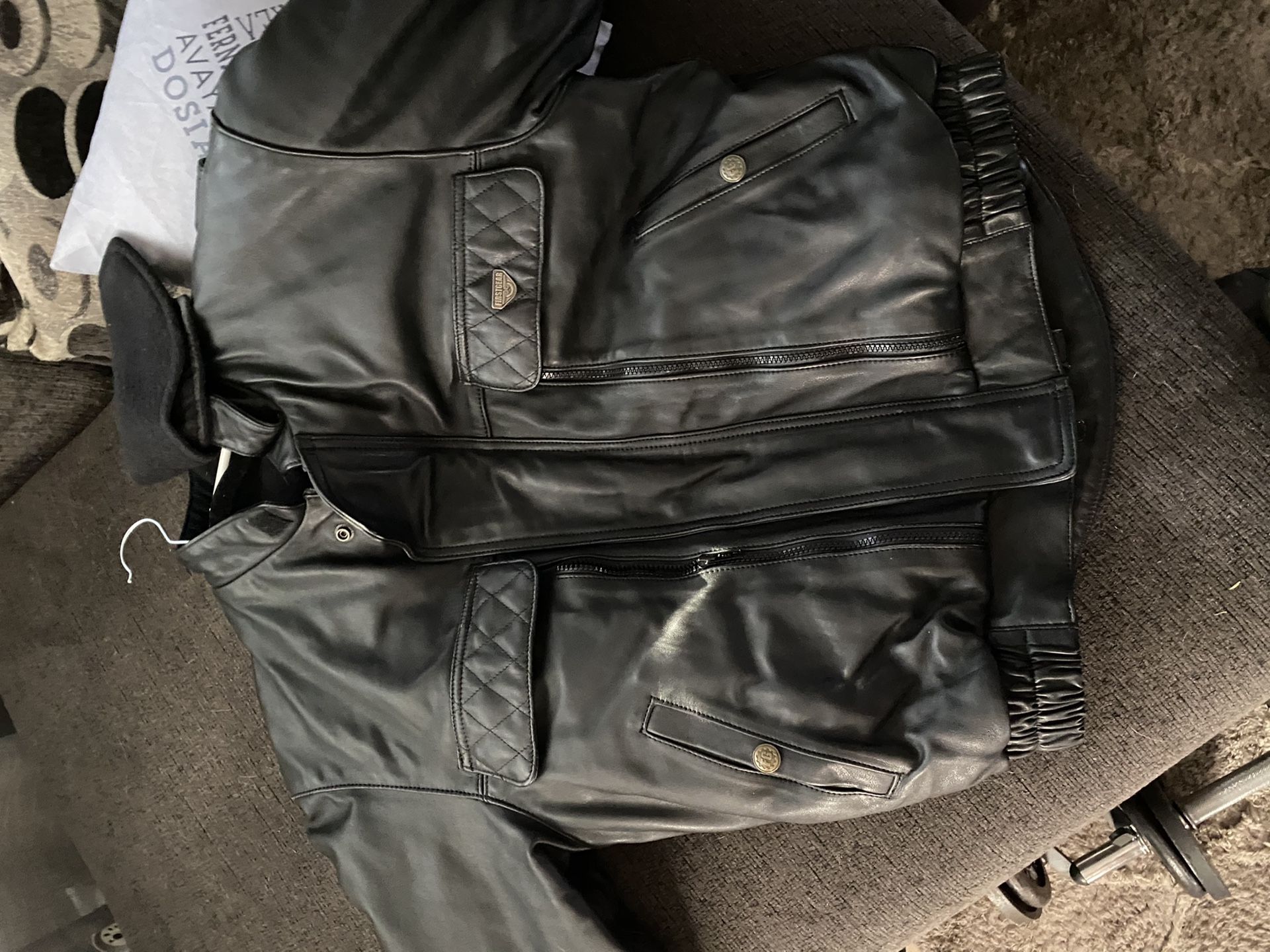 Leather motorcycle jacket