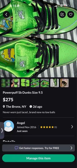 Power Puff Girls Sb Dunks size 9.5