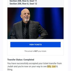 Billy Joel and Sting, 3 Tickets for Feb 24th at Raymond James,  3 Tickets 