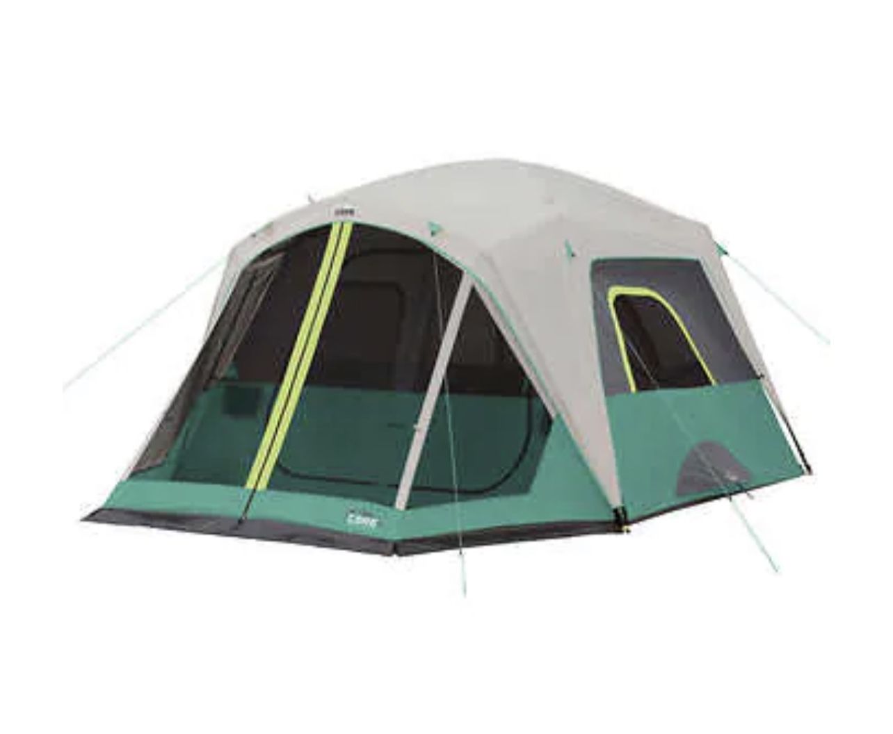6 Person Straight Wall Cabin Tent With Screen Room 