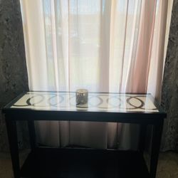 Table / Stand Dark Brown & Cream 