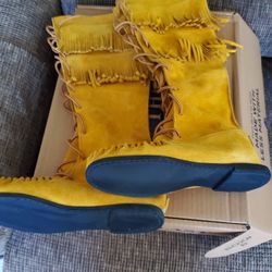 Ladies Tall Boot Moosehide Moccasins