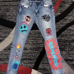 Damati Skinny Graphic Jeans