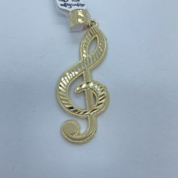 Gold Pendant music note Style 14K New 