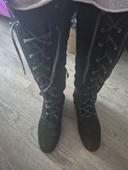 Black Suede Boots 10