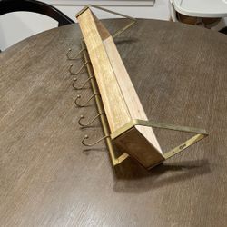 Gold And Wood Key Rack