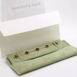 Van Cleef & Arpels VCA Vintage Alhambra Carnelian Rose Gold Bracelet