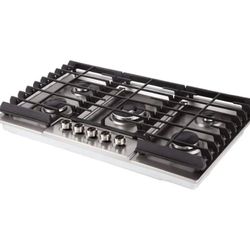 LYCAN AKT3260 Stainless Steel 5 Italy Sabaf Burners 36" Gas Range Cooktops Heavy Duty RV Stovetop with Metal Knobs