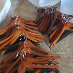 50 Wooden Hangers All $15.00 See My Other Offers Must Pick Up Cash Only 