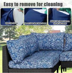 New! 8 pieces cushion covers 25.6*25.6*4 “ , free 8 pieces of small size covers