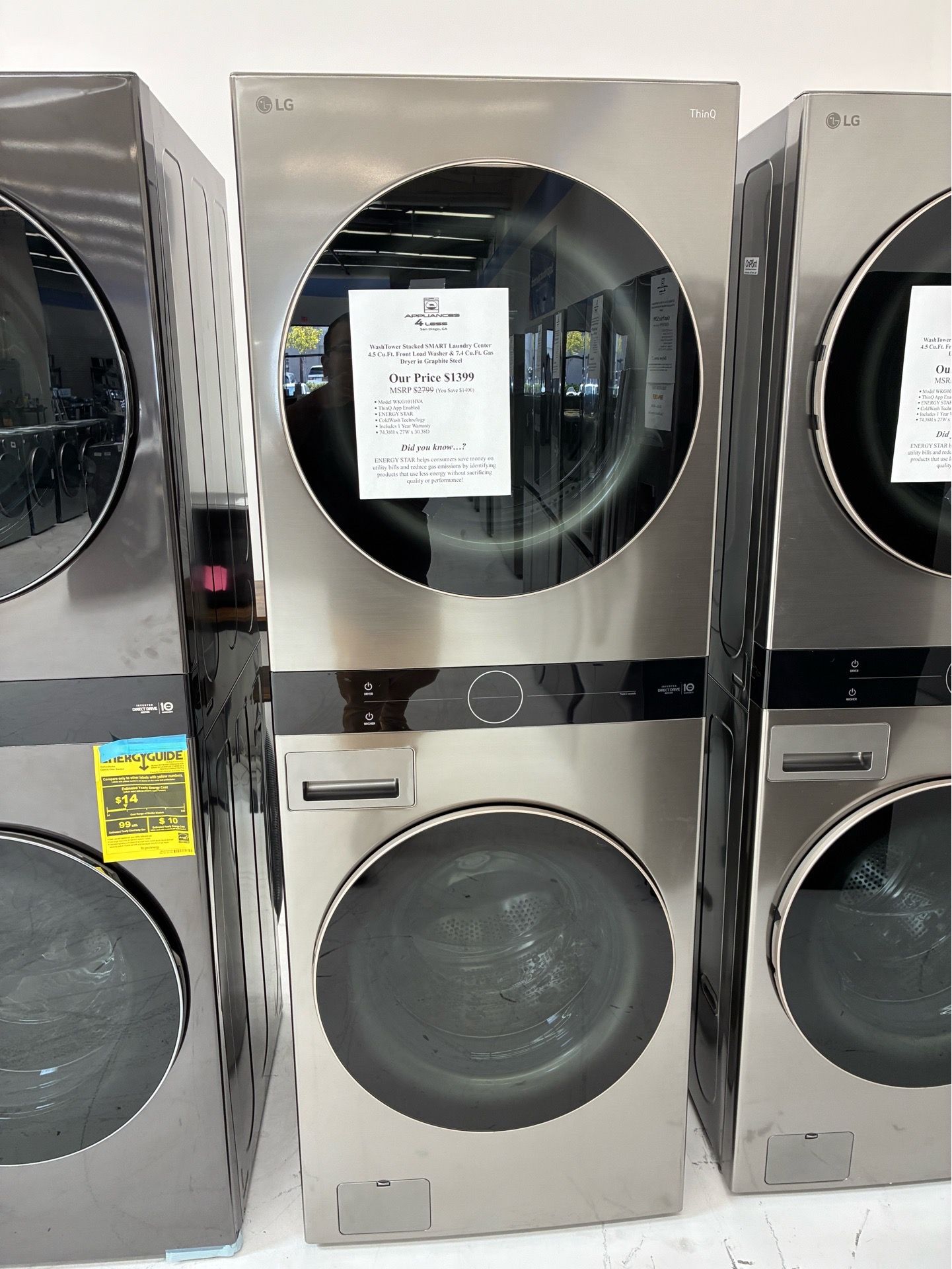 😎⛱️SUMMERTIME SALE SAVE $1400 on Stacked WashTower Washer 4.5 Cu. Ft./ Dryer 7.4 Cu. Ft Gas Dryer Combo