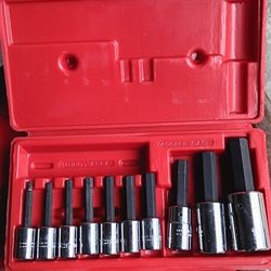 PROTO 4900MA 10 PC Metric 3/8 Drive Hex Bit Set