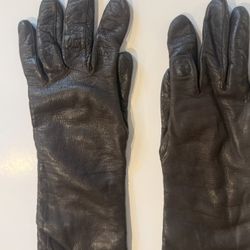 VINTAGE LONG BLACK LEATHER Women’s OPERA GLOVES. Size Small/Medium