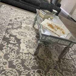 Silver mirror coffee table