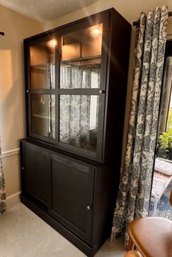 IKEA HAVSTA Cabinet (Black) w/ Glass Doors + LED Lights