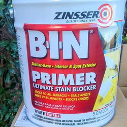 Zinsser 5 gal. B-I-N Shellac Based White Blanco Interior Primer & Sealer (New, Multiple Available)