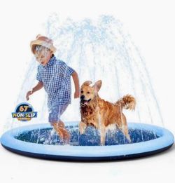 VISTOP Non-Slip Splash Pad for Kids and Dog, Thicken Sprinkler Pool Summer Outdoor Water Toys - Fun Backyard Fountain Play Mat Nw V Typical Ret. $49.9