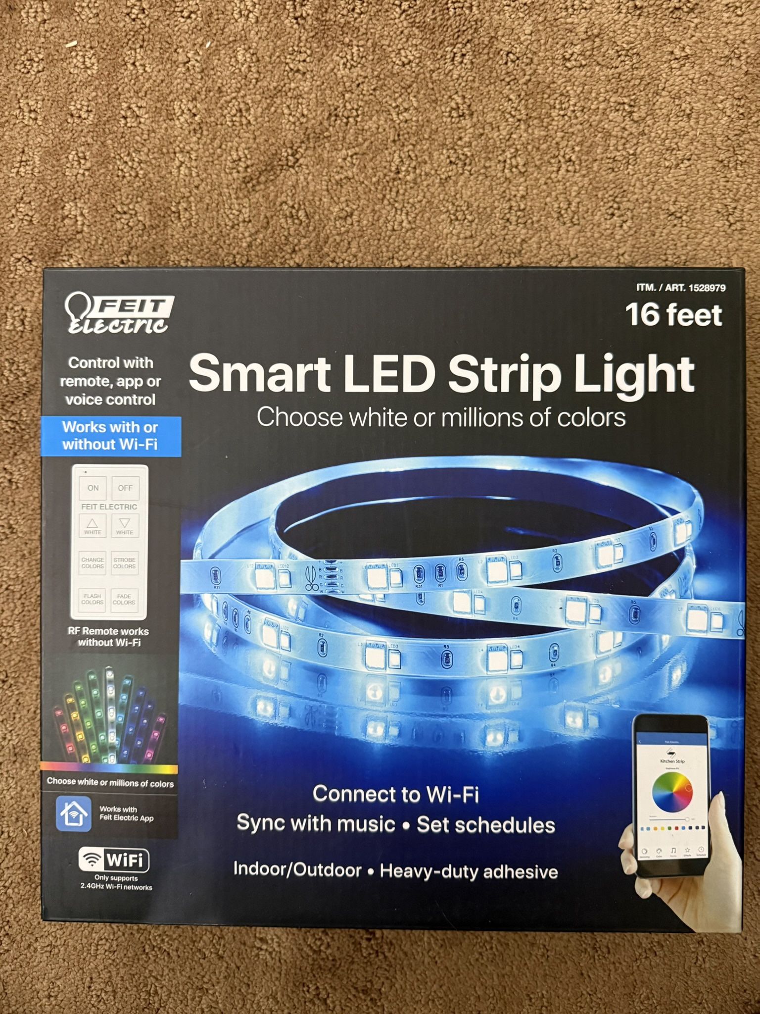 Feit Electric LED Smart WiFi Strip Light 1 Pack 16 Feet