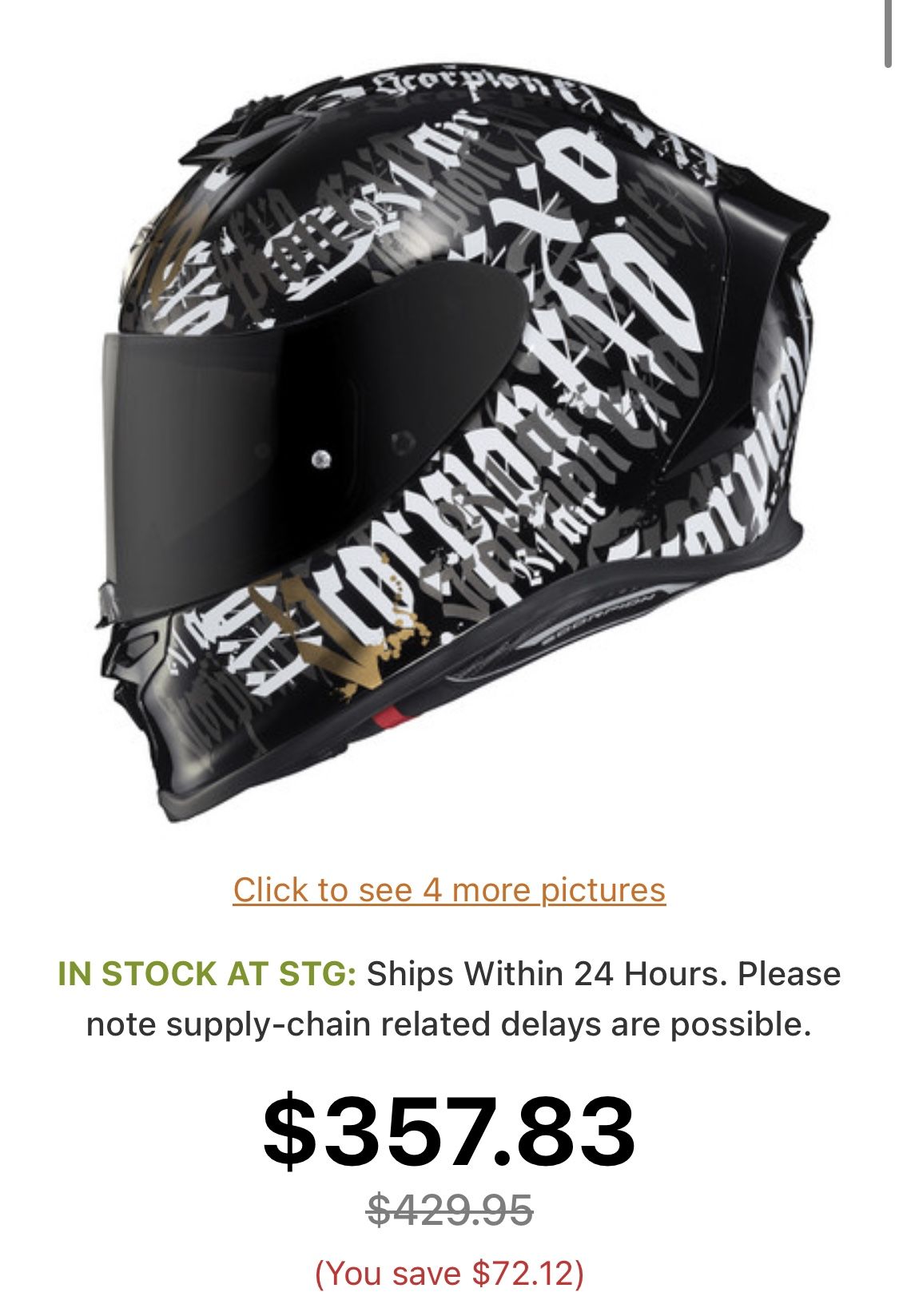Scorpion EXO-R1 Air Blackletter Helmet $200 OBO