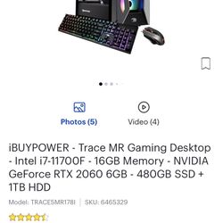 New Gaming Desktop With 2060 And I7-11700f Cpu.   Works Perfect I Don’t Have The Time To Game Anymore   Only Used A Handful Of Sessions