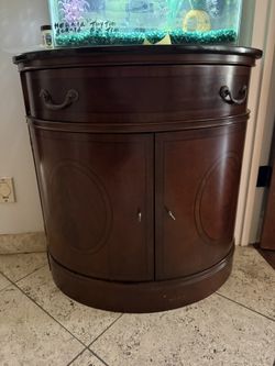 Half Moon Storage Buffet with Granite Top