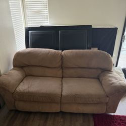Brown Reclining Loveseat Couch