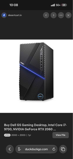 : Dell G5 Gaming Desktop PC - Intel i7, 16GB RAM, GTX 1660 Ti, 1.25TB Storage
