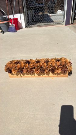 Pine Cone Centerpiece in Wooden Box