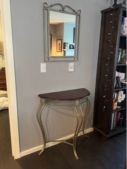 Half Moon Wall Console and Mirror Set