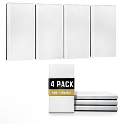Acoustic Panels Sound Absorbing: 4 PCS Large Acoustic Wall Panels 23.6″ * 11.8″ * 1.37″ Soundproof Wall Panels Grey Sound Panels Self-Adhesive Acousti