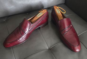 Men's  Bruno Magli Burgundy  leather  shoes  #8