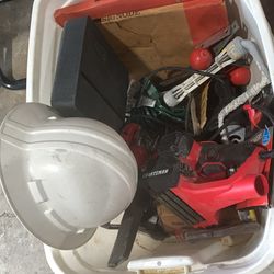 Bin full of used items /tools