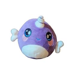 Squishamals NELLIE the NARWHAL Purple & White Plush Toy Mini