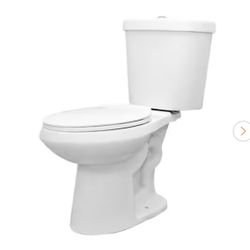 2-piece 1.1 GPF/1.6 GPF High Efficiency Dual Flush Complete Elongated Toilet in White, Seat Included