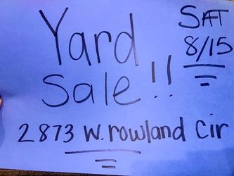 Yard sale 8/15