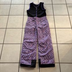 NEW ARCTIX Youth Kids M 10/12 Girls Purple Geometric Pattern Ski Bib Snow Pants