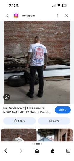 Full Violence El Diamanté Graphic T-Shirt 2xl Dustin Porier