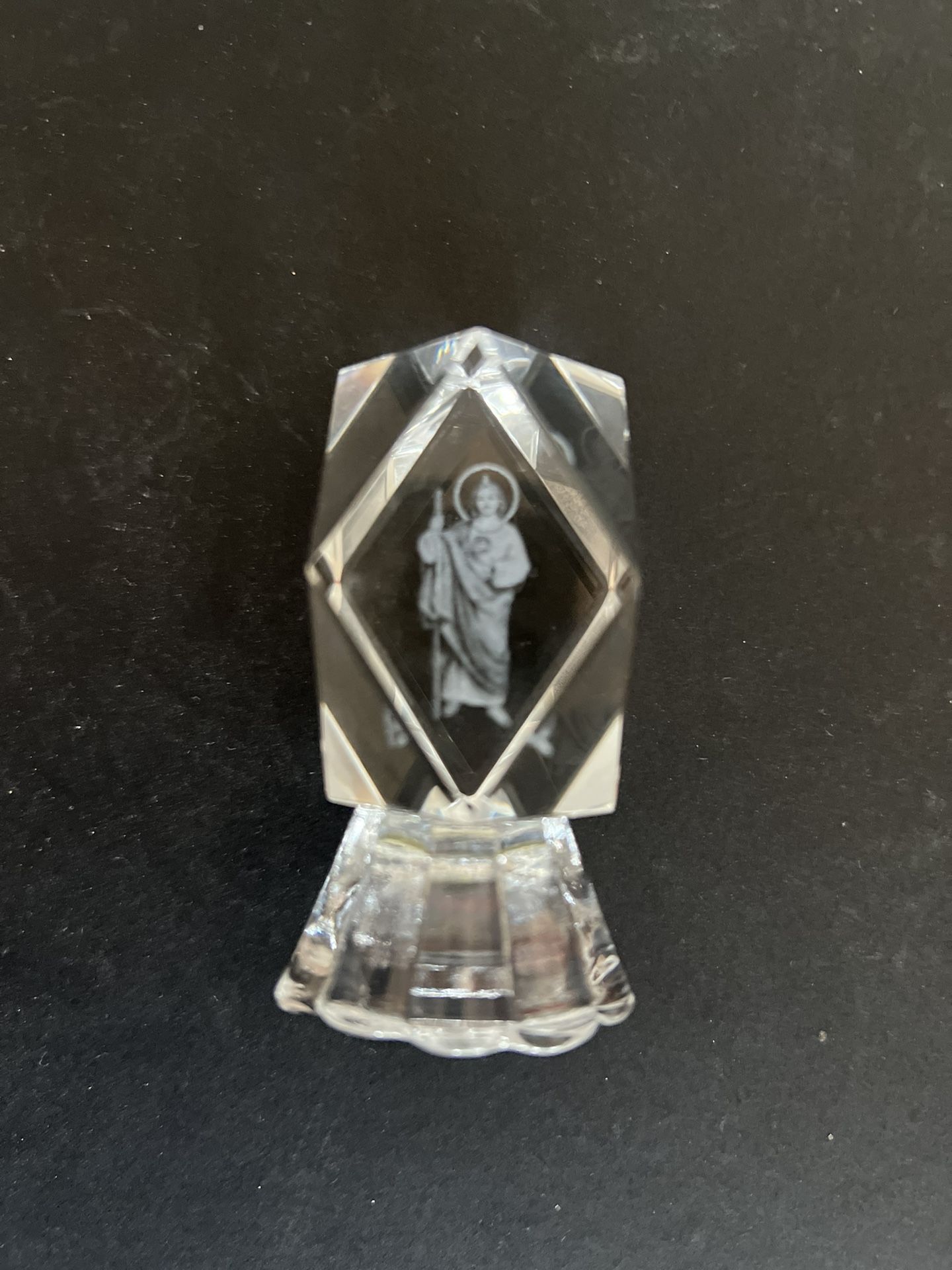 3D laser Crystal image of Saint Jude With Light