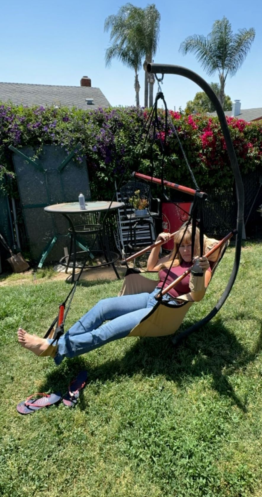 Hammock Chair Swing Hanging Rope Net Chair Porch Patio Outdoor
