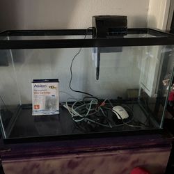 20 Gallon Fish tank (with New Heater, Light, And Filter Pads) 