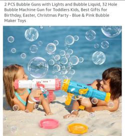 NEW 2PCS BUBBLE MACHINE WITH LIGHTS