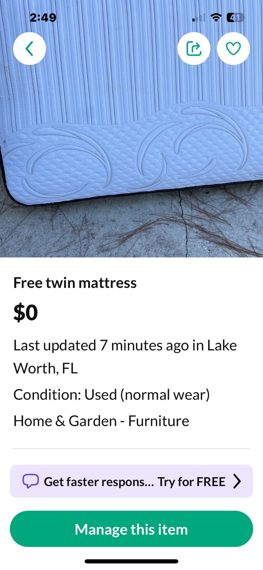 Pillow Top Twin Mattress