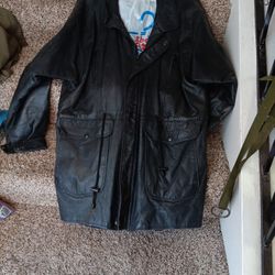 Genuine Leather Jacket 3/4 Long